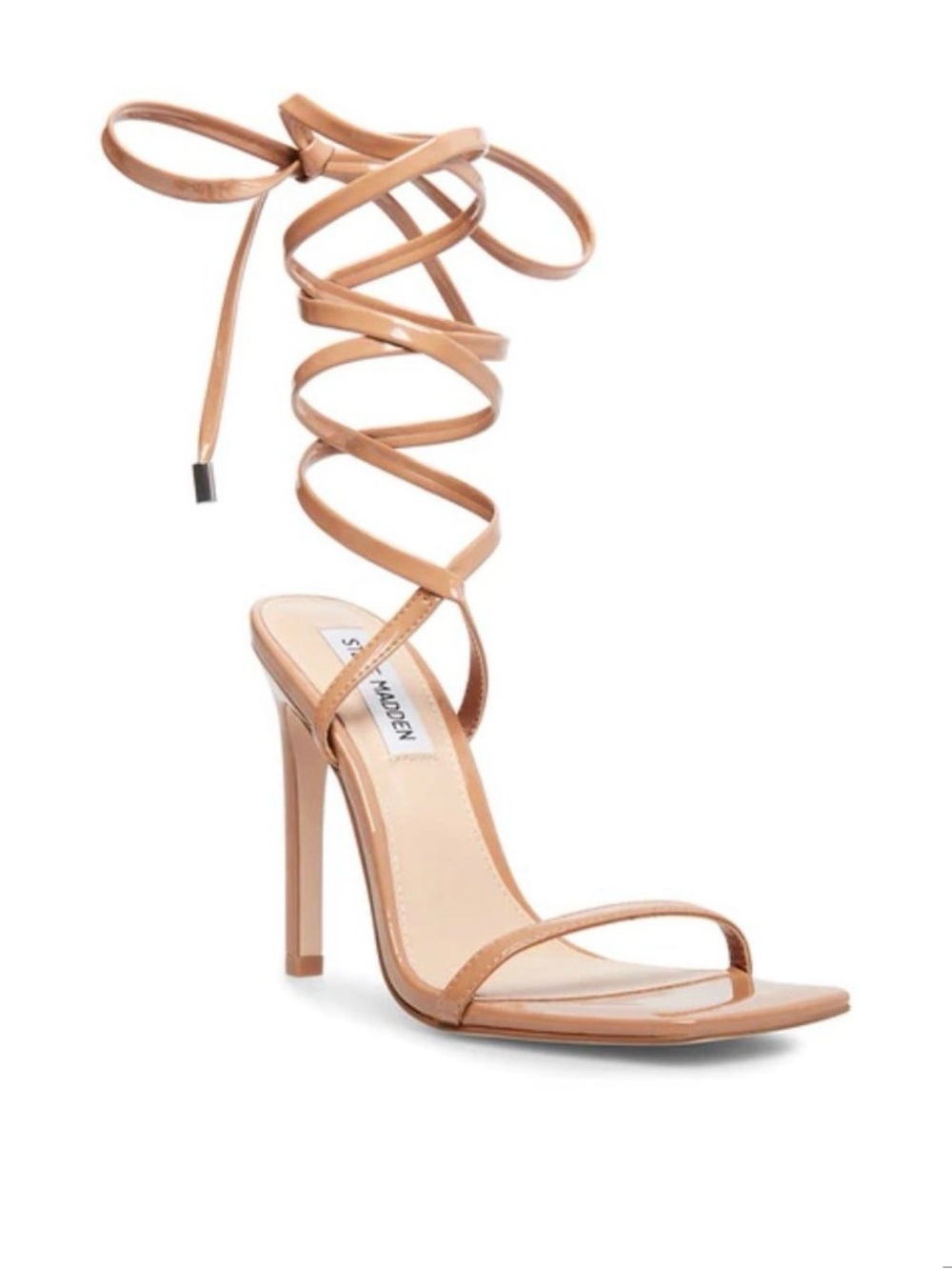 Steve Madden Shoes | Steve Madden Brown Strappy Square-Toe Lace-Up Heeled Sandal